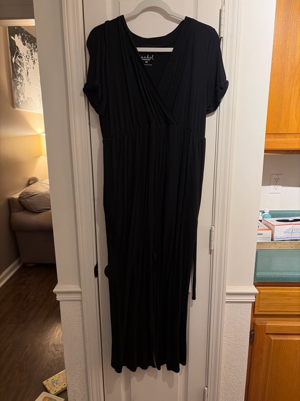 Black Short-Sleeve Romper